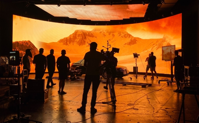 Immersive xR virtual shooting LED display