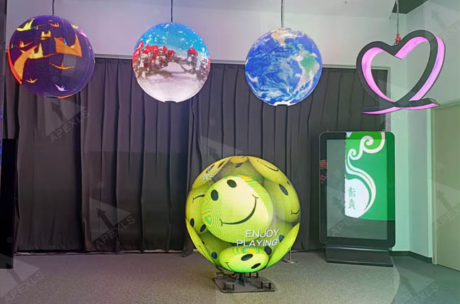 Exhibition Hall Lifting and Standing LED Sphere Display Screen