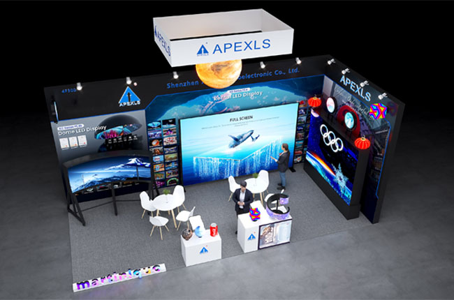 Spain ISE2025 exhibition, Apexls booth renderings