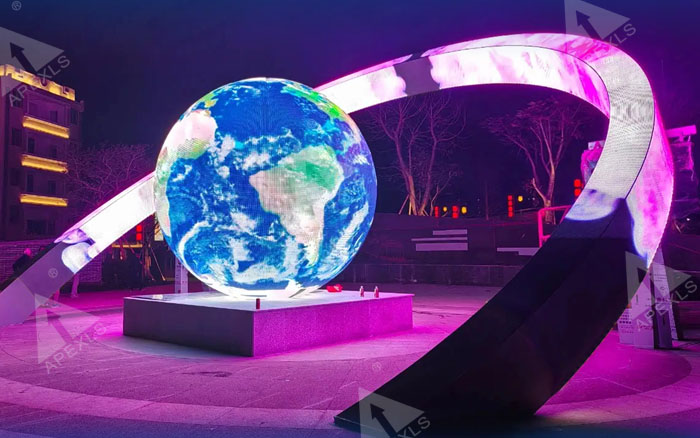 Creative LED display screen combination: spherical screen + annular screen
